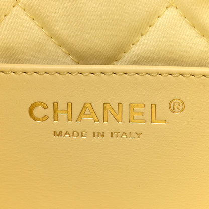Chanel Shiny Calfskin Quilted Mini Chanel 22 Light Yellow 6 of 10