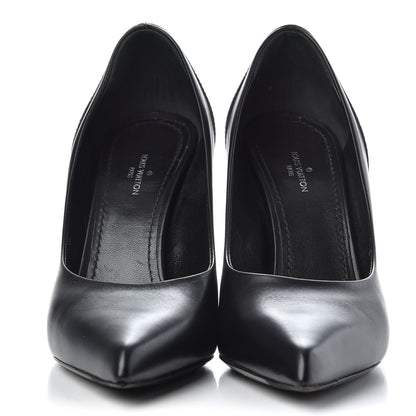 Louis Vuitton Calfskin Monogram Matchmake Pumps 37.5 Black 2 of 10