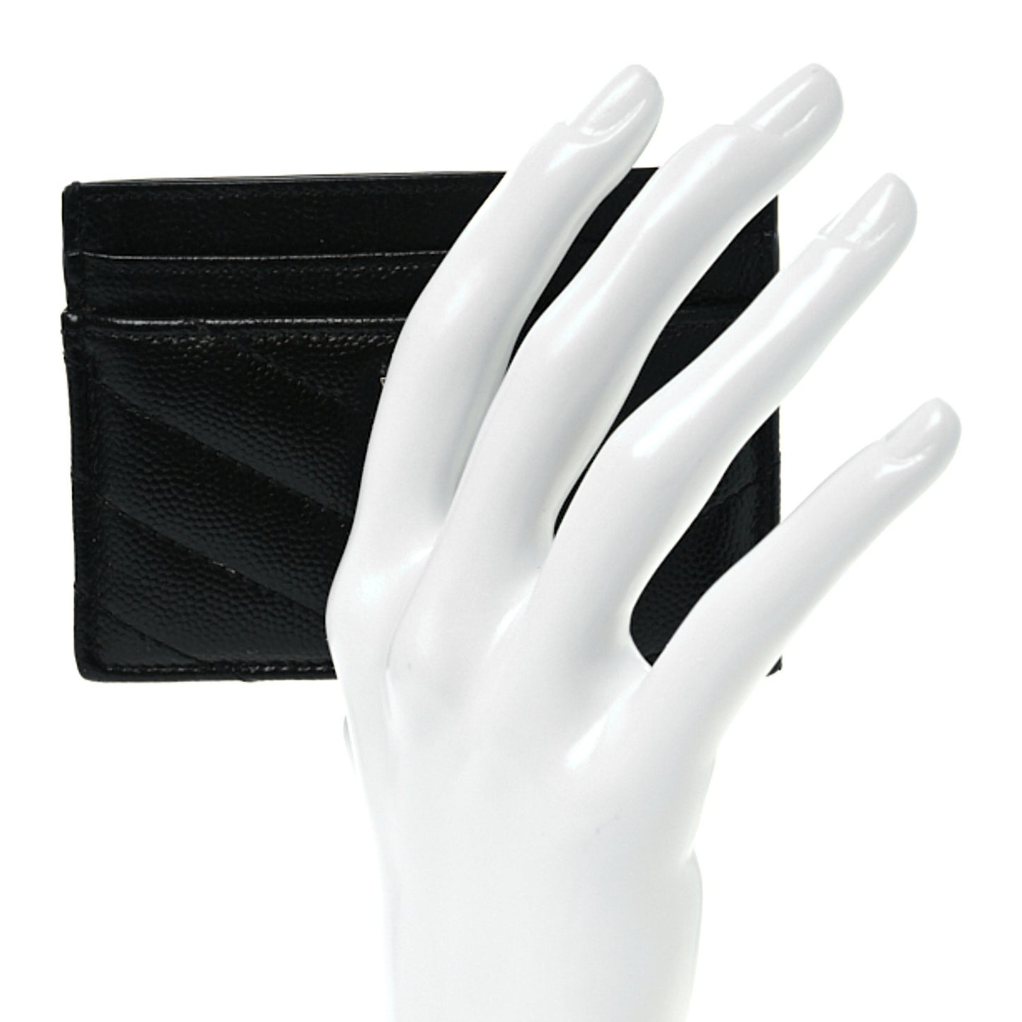 Grain De Poudre Matelasse Chevron Monogram Credit Card Case Black