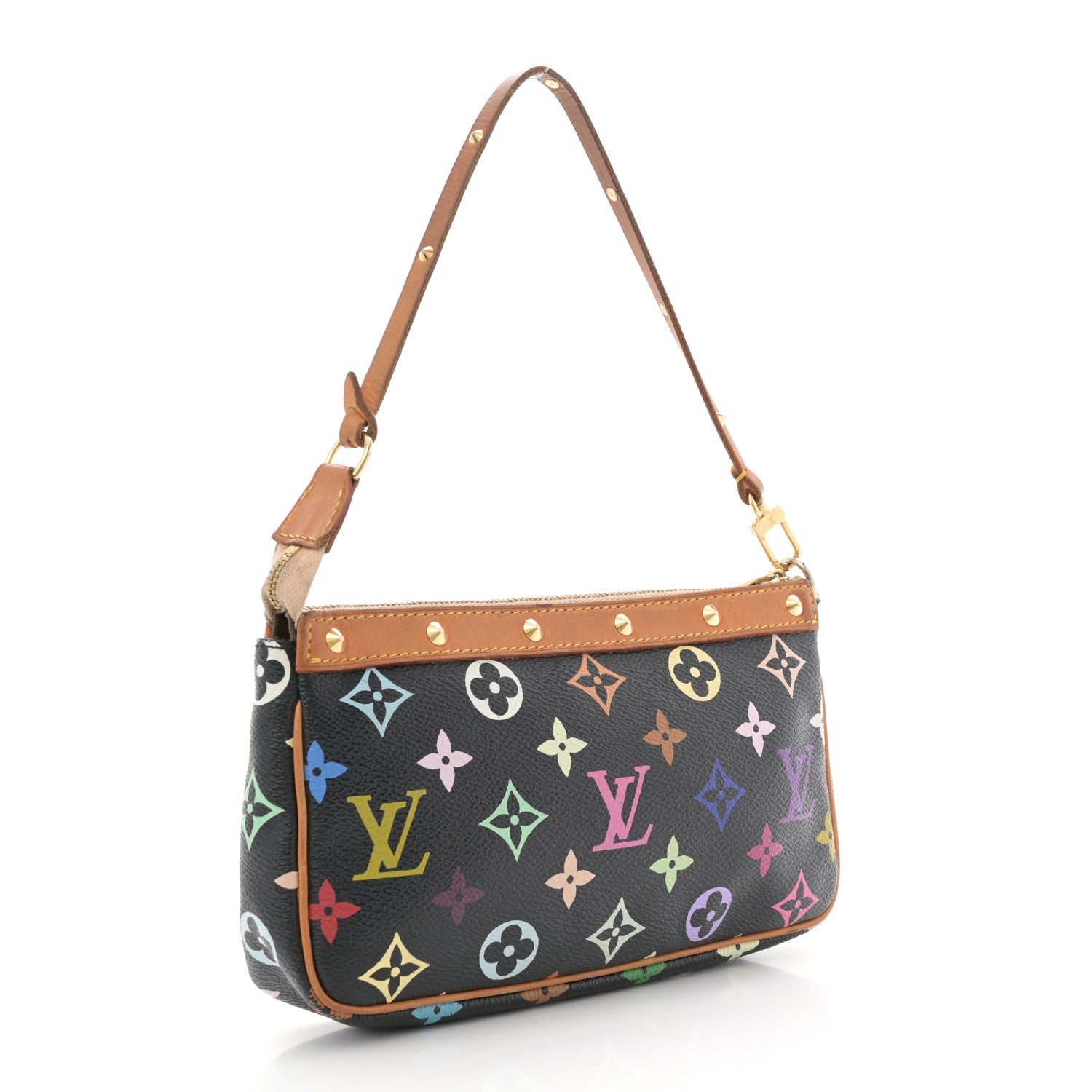 Louis Vuitton Monogram Multicolor Pochette Accessories Black 2 of 12