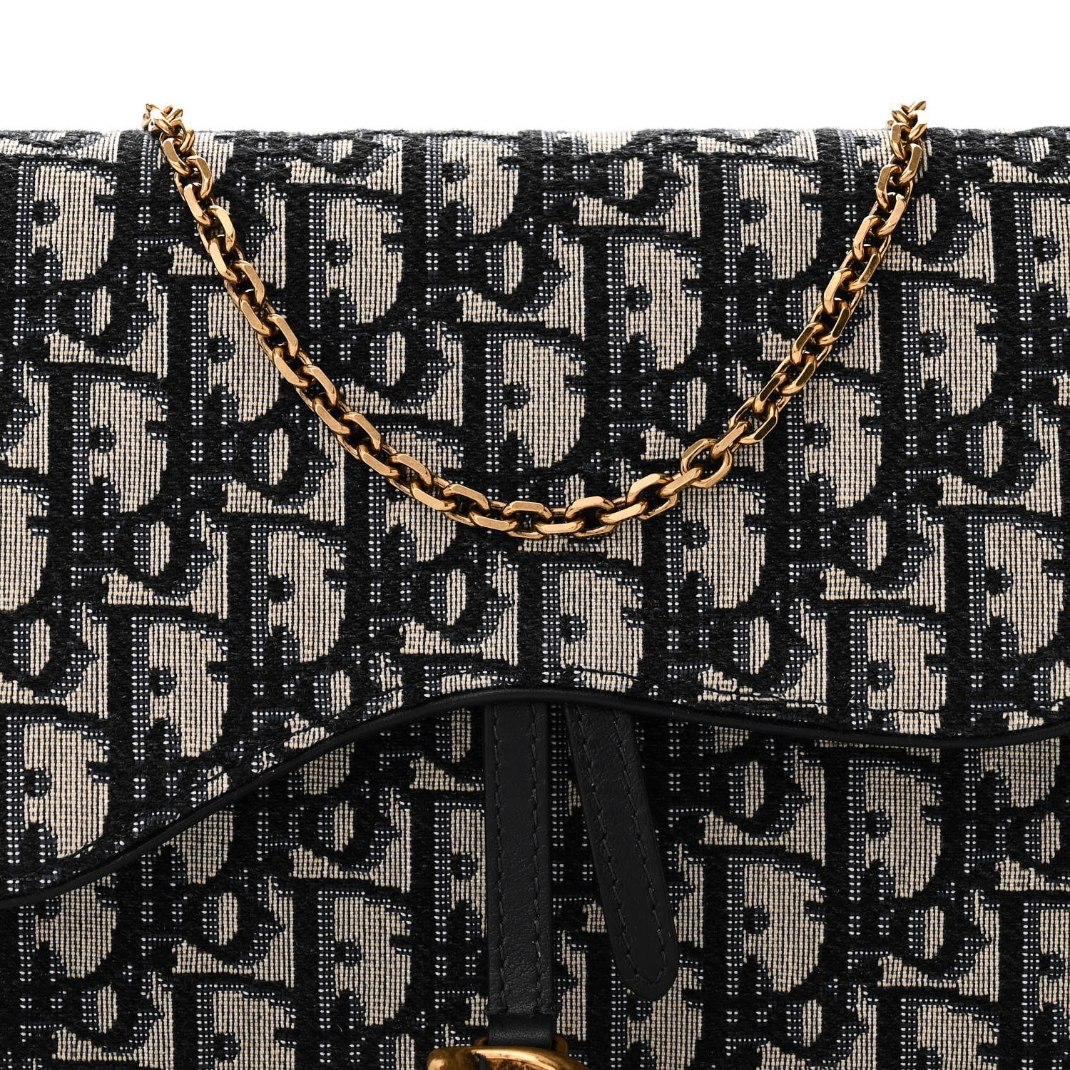 Christian Dior Oblique Saddle Chain Pouch Blue 8 of 11