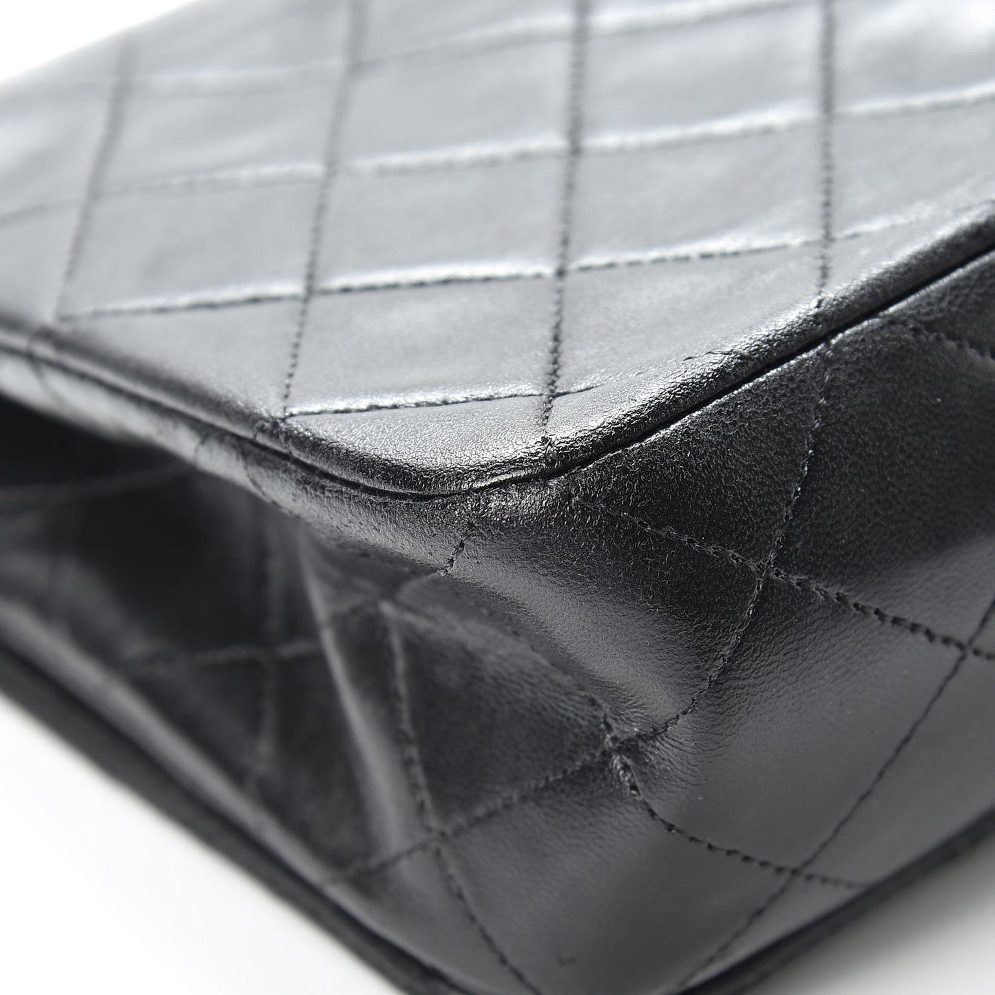 Lambskin Quilted Small Single Flap Black