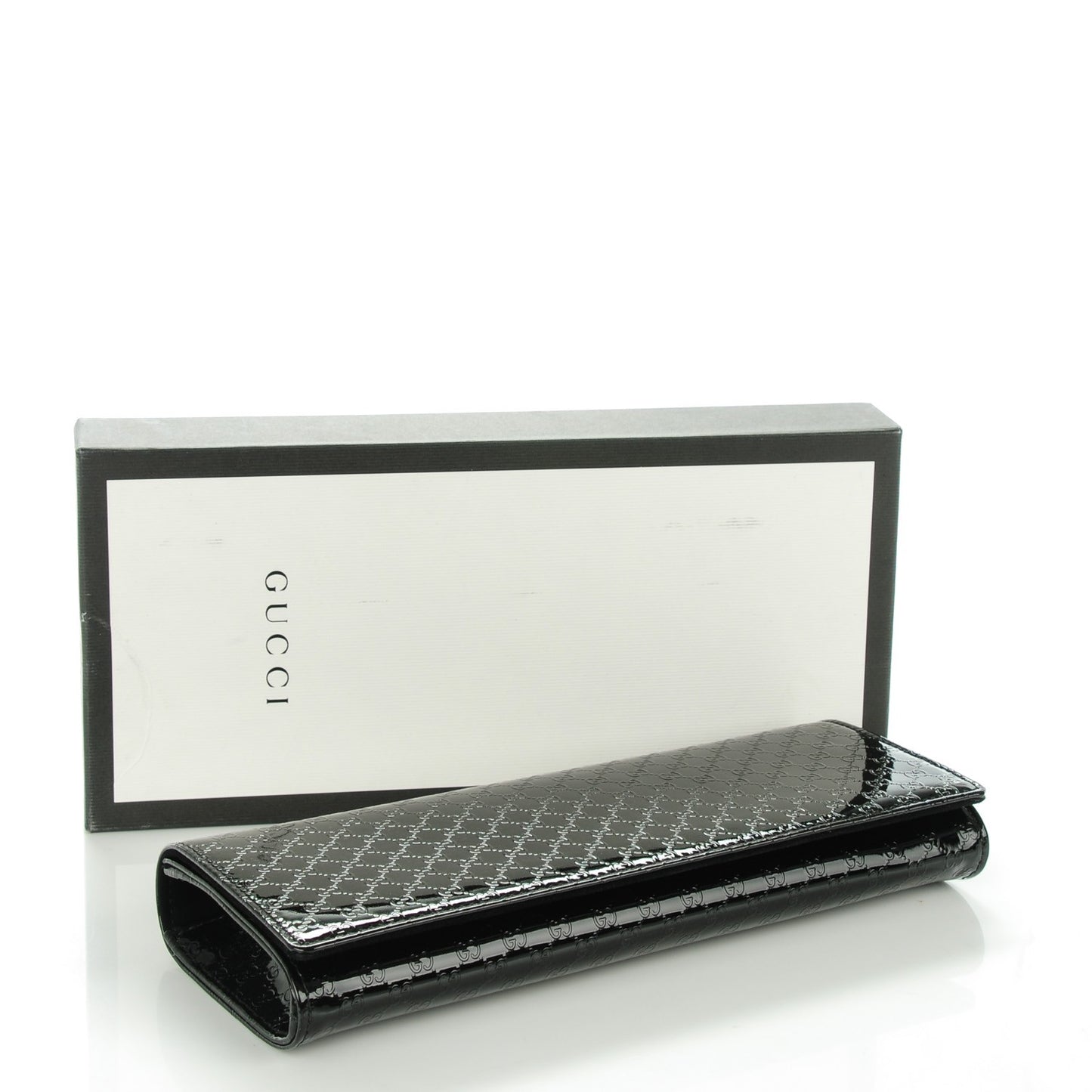 Patent Microguccissima Small Broadway Clutch Black