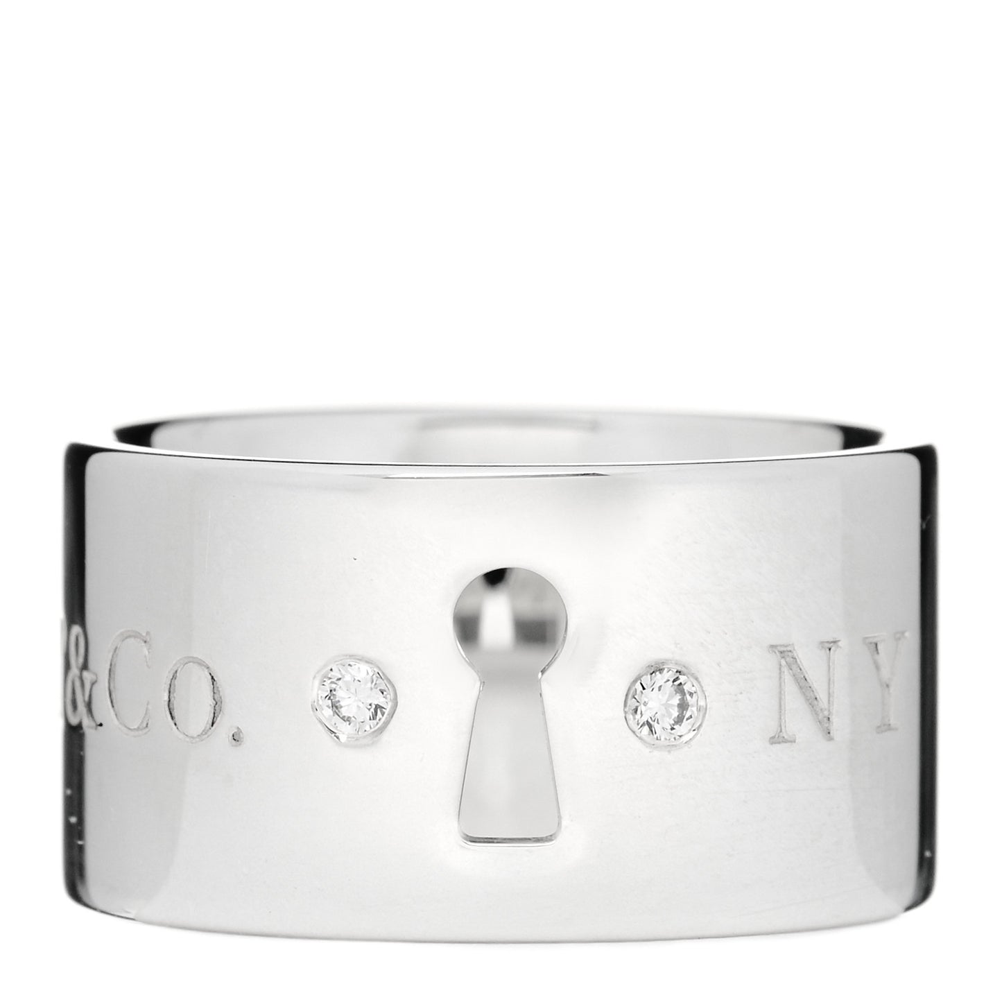 Sterling Silver Diamond Wide Locks Band Ring 47 4