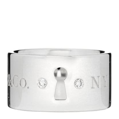 Tiffany Sterling Silver Diamond Wide Locks Band Ring 47 4 1 of 5