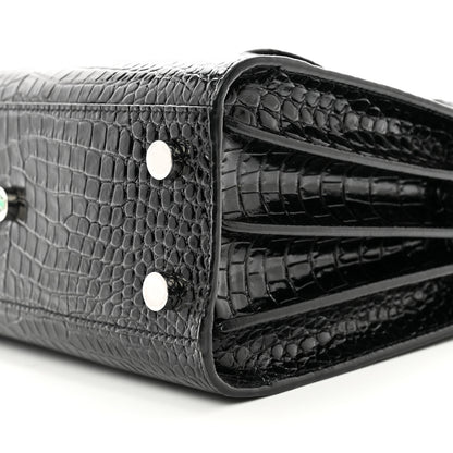 Saint Laurent Calfskin Crocodile Embossed Nano Sac De Jour Black 10 of 10