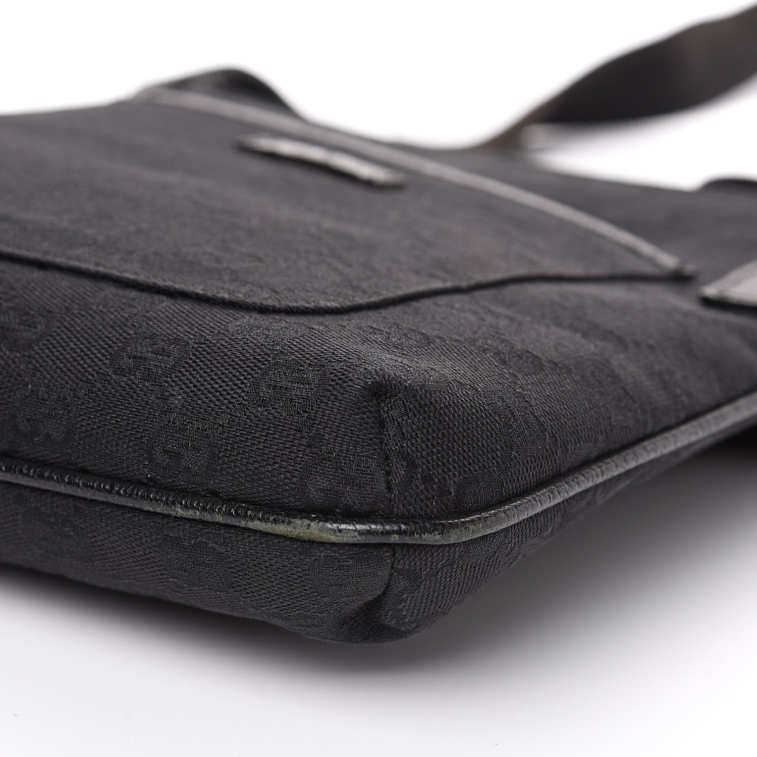 Gucci Monogram Flat Messenger Bag Black 10 of 10