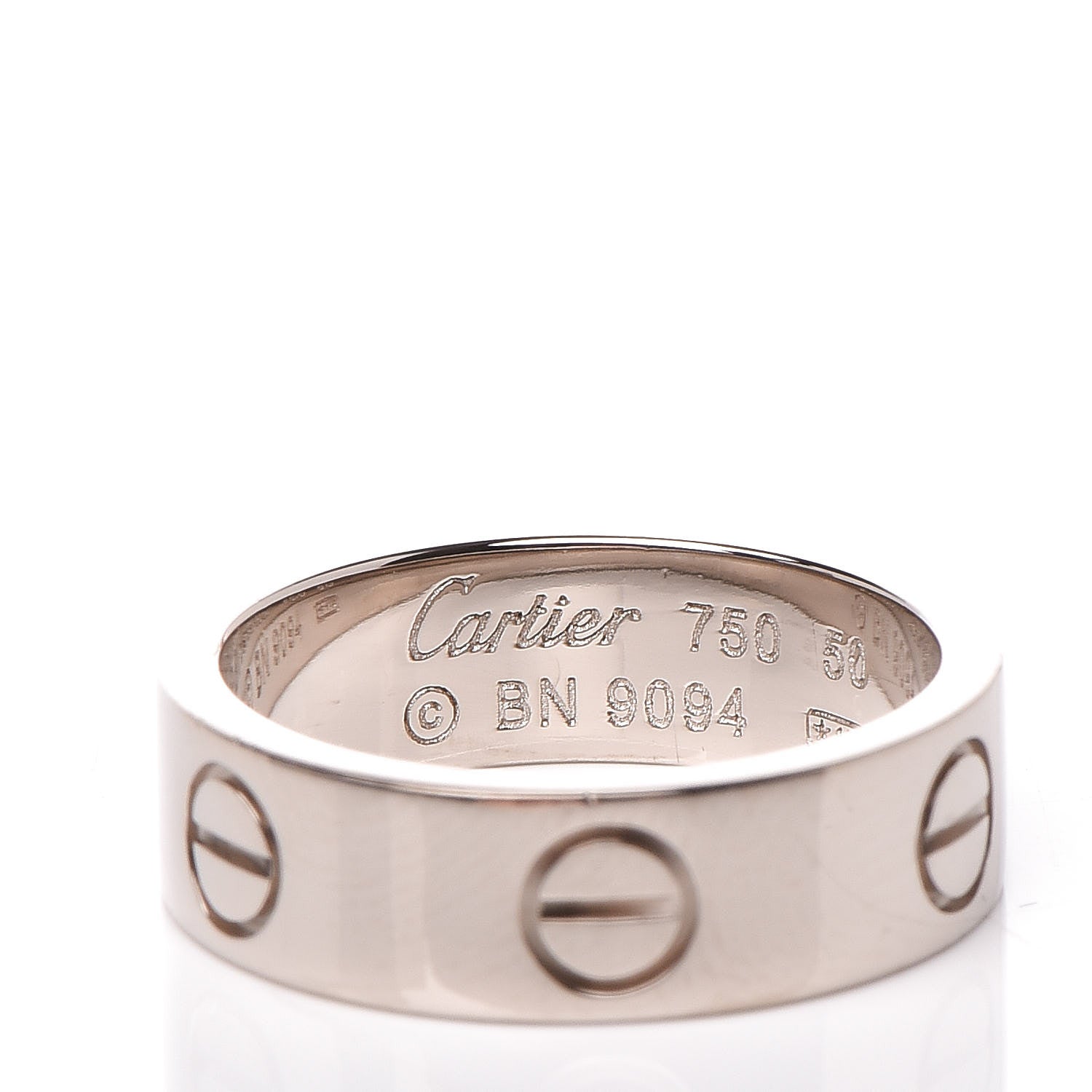 Cartier 18K White Gold 5.5mm LOVE Ring 50 5.25 3 of 4