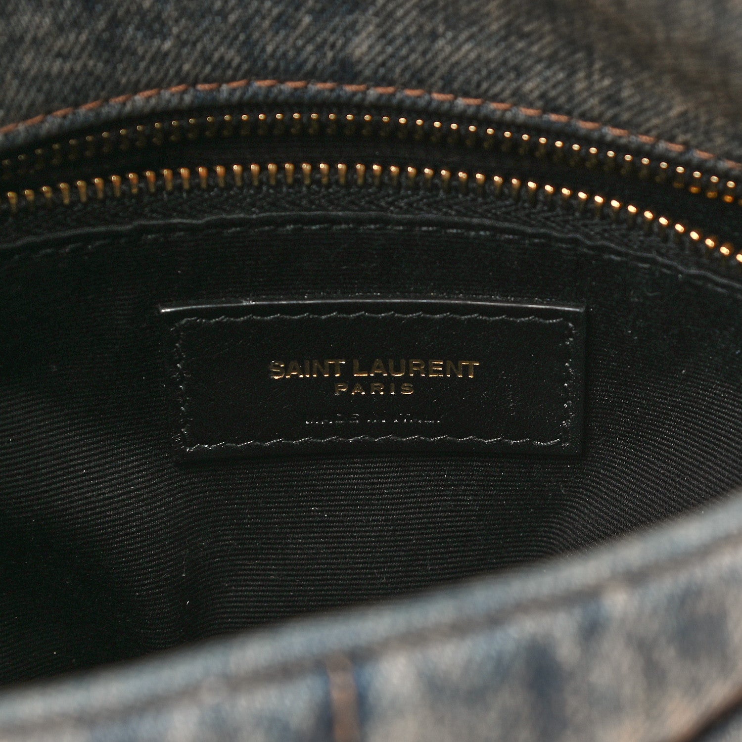 Saint Laurent Denim Quilted Toy Loulou Puffer Monogram Chain Satchel Blue Black 6 of 9