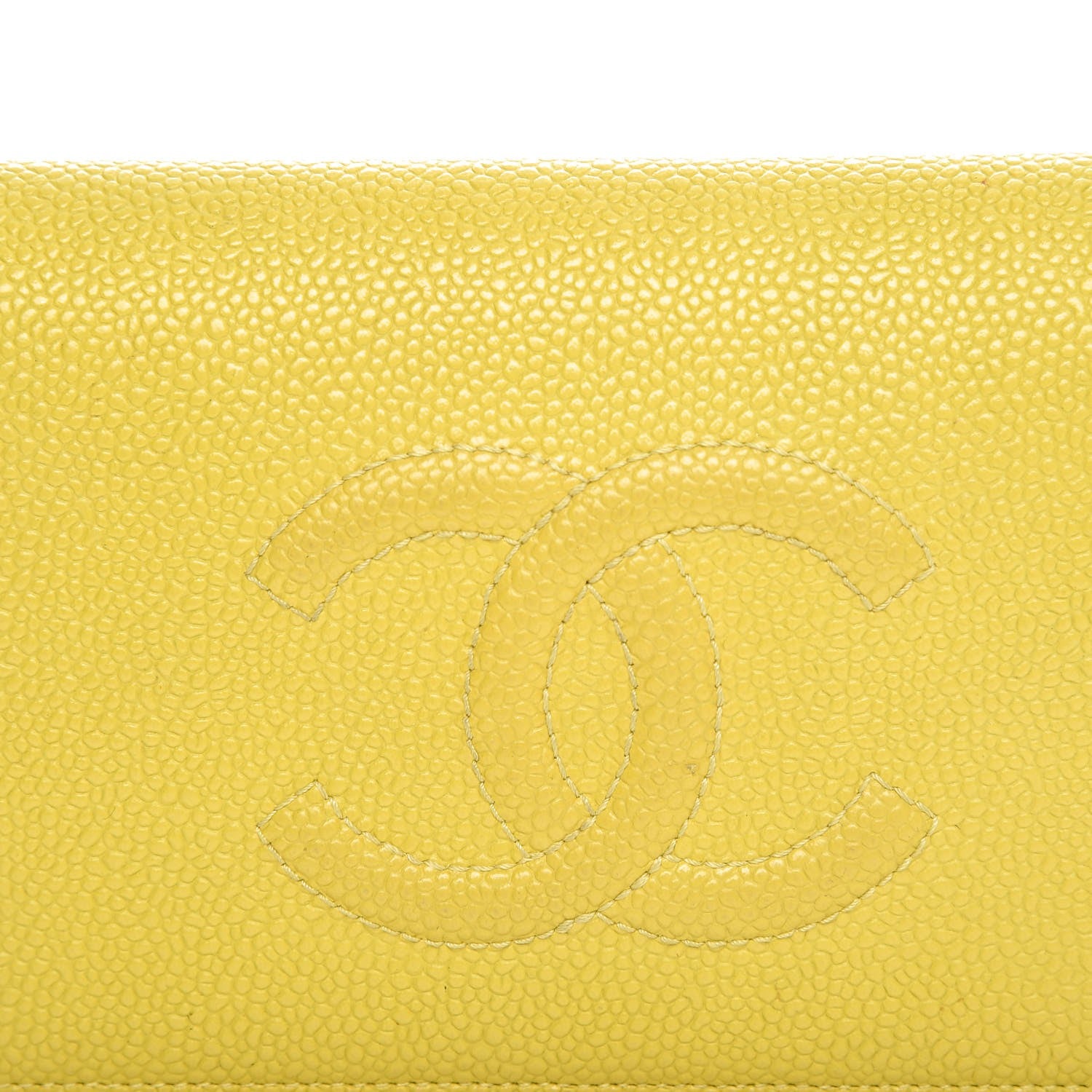 Chanel Caviar Timeless CC Yen Wallet Yellow 9 of 19