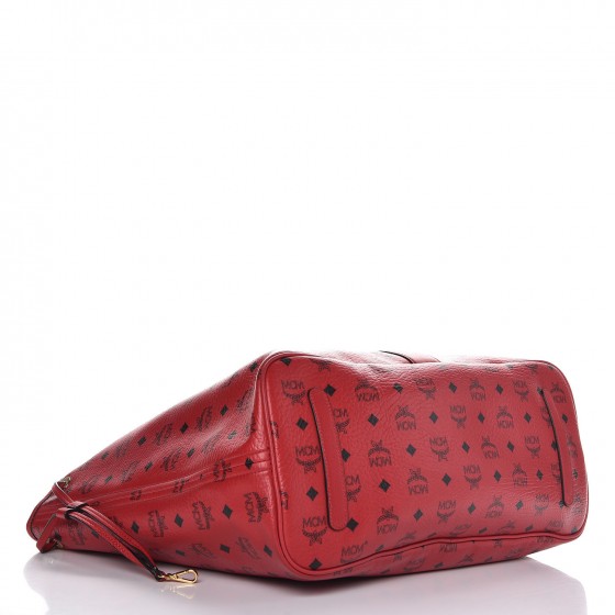 MCM Visetos Large Liz Reversible Shopper Tote Ruby Red 5 of 16