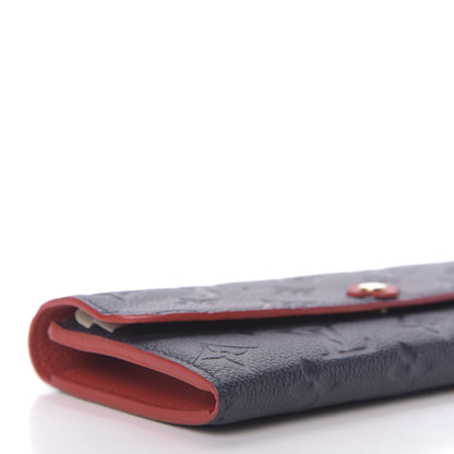 Louis Vuitton Empreinte Bloom Flower Emilie Wallet Marine Rouge 6 of 9