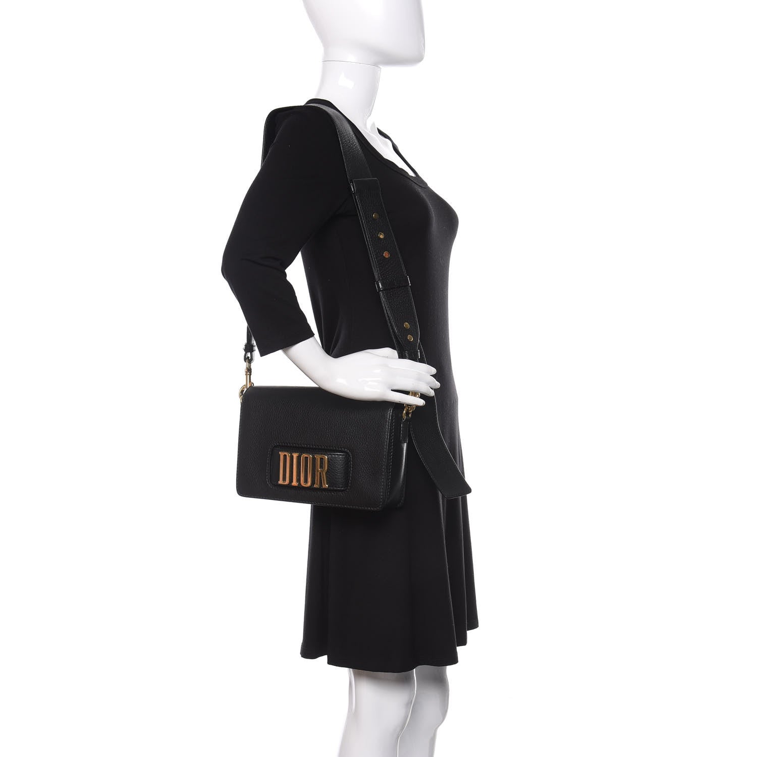 Christian Dior Grained Calfskin Dio(r)evolution Flap Bag Black 2 of 14