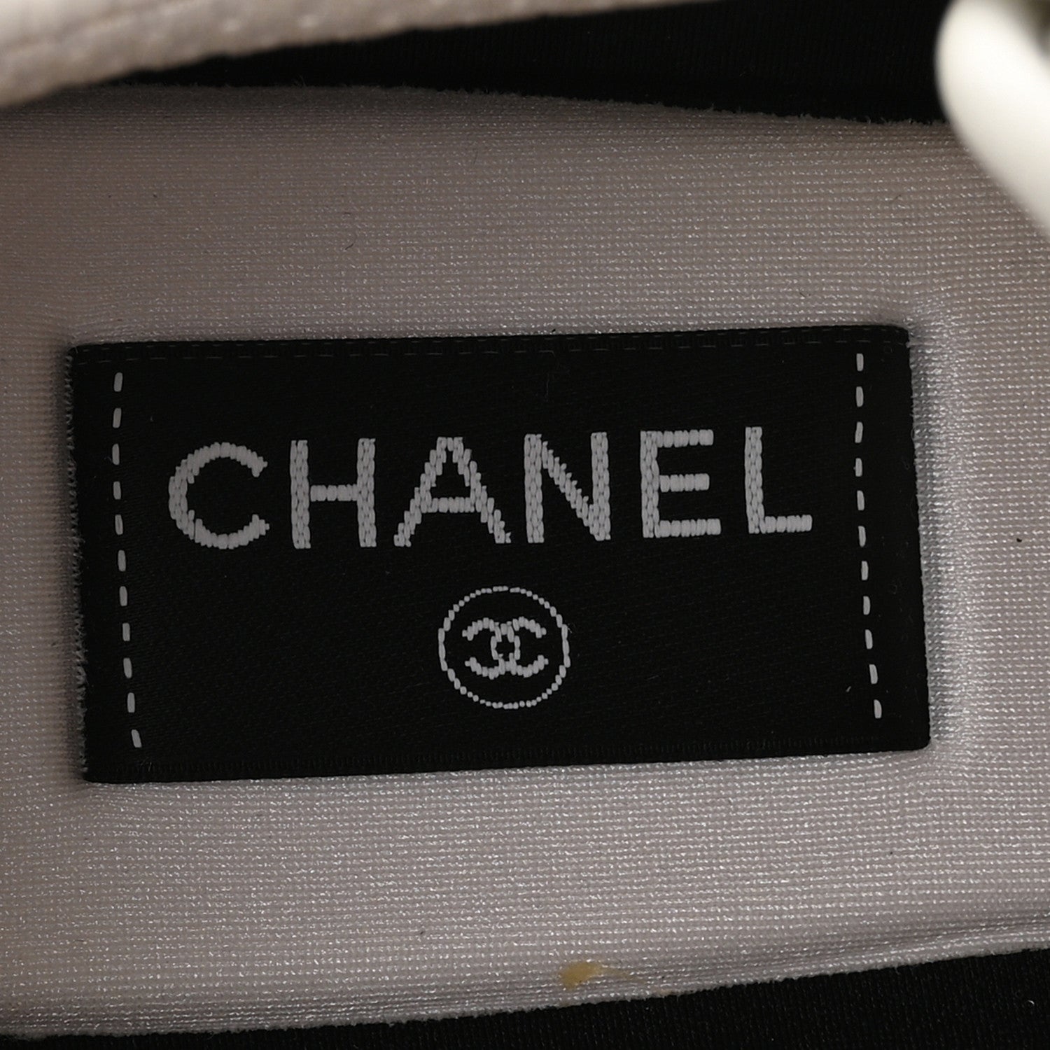 Chanel Calfskin Mesh Suede CC Sneakers 45 White Black 7 of 8