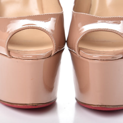 Christian Louboutin Patent Fetish Peep 150 Platform Pumps 38 Nude 12 of 17