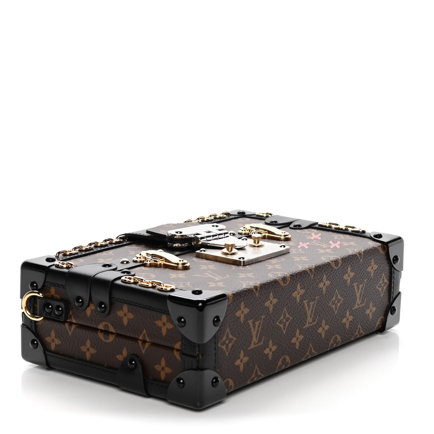 Louis Vuitton Monogram Chain Petite Malle Black 3 of 8