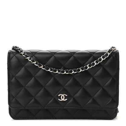 Chanel Lambskin Quilted Wallet On Chain WOC Black 1 of 11