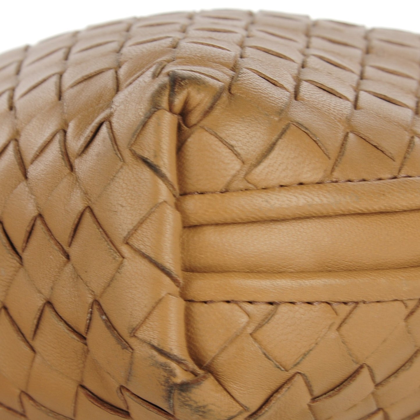 Nappa Intrecciato Pillow Crossbody Messenger Camel