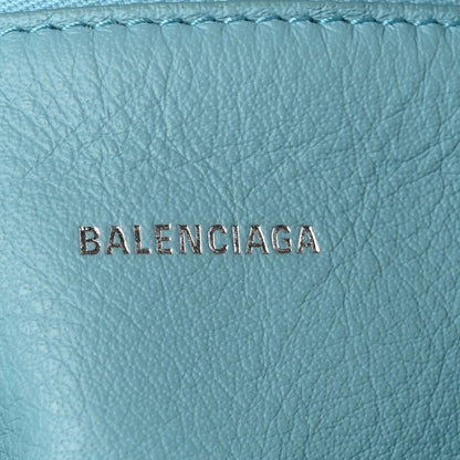 Balenciaga Supple Calfskin Papier Mini A4 Zip Around Tote Bleu Caraibes 7 of 12