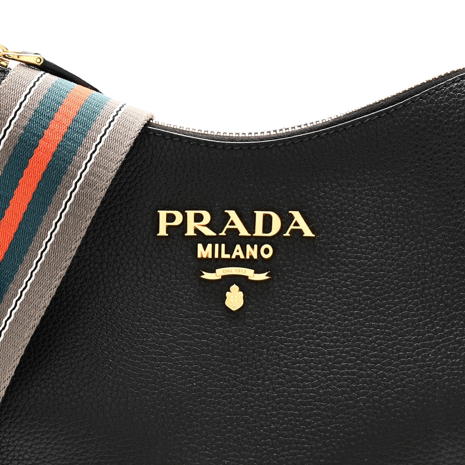 Prada Vitello Phenix Small Zippered Messenger Hobo Black 1807335