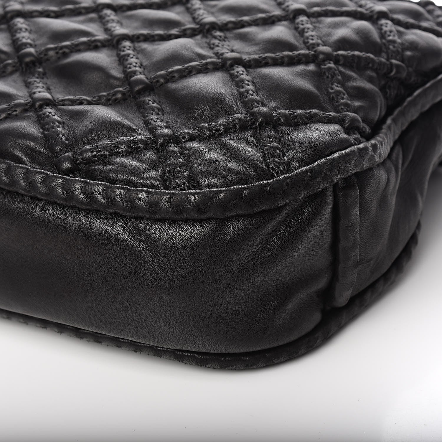 Chanel Quilted Lambskin Hidden Chain Hobo Black 9 of 10