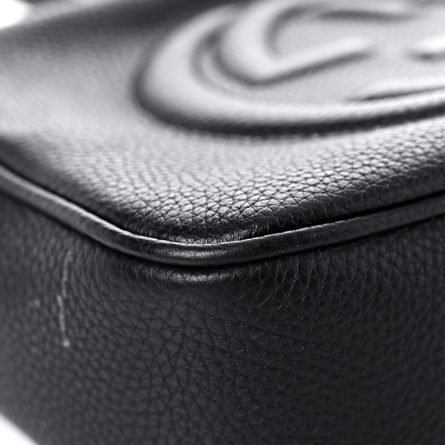 Pebbled Calfskin Small Soho Disco Bag Black