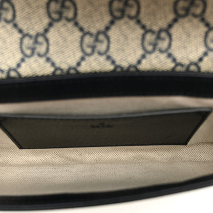 Gucci GG Supreme Monogram Textured Dollar Calfskin Web Mini Ophidia Envelope Shoulder Bag Beige Blue 5 of 10