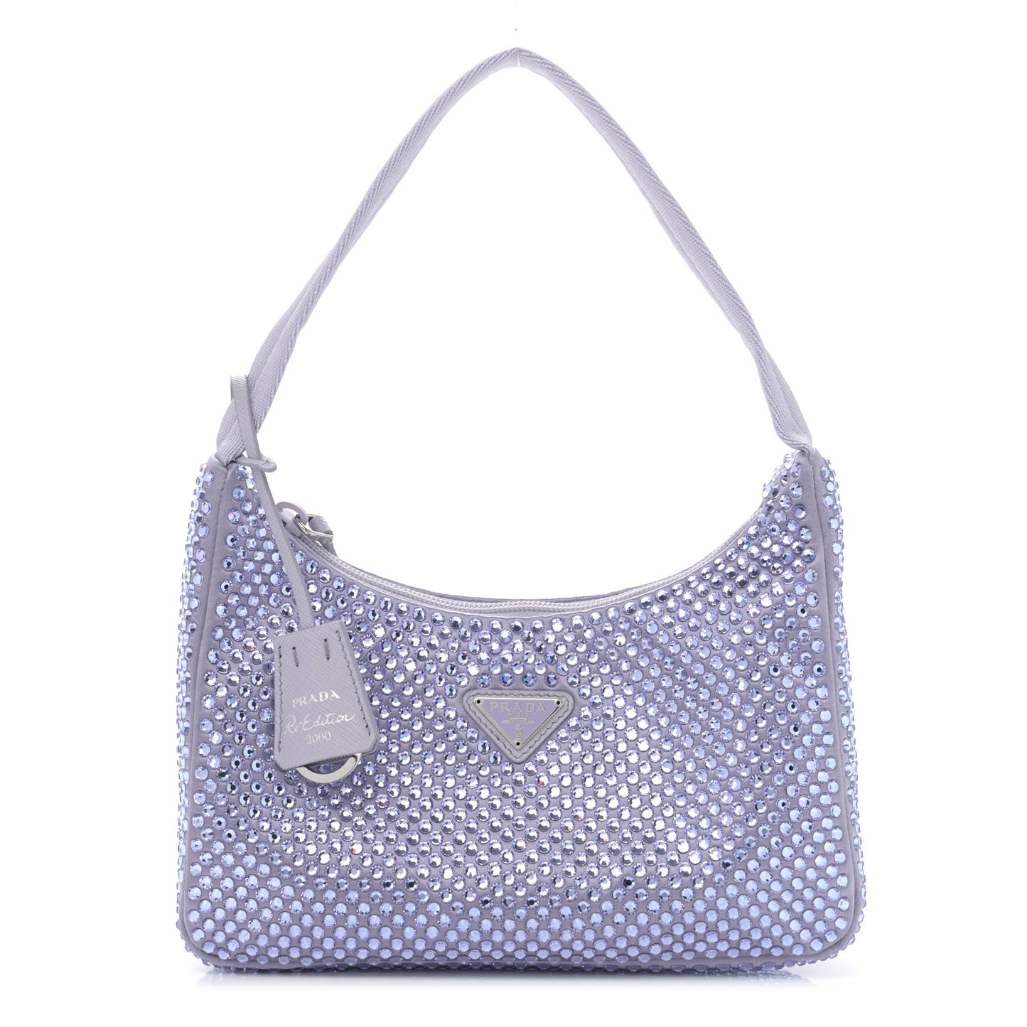 Satin Crystal Mini Re-Edition 2000 Bag Glicine