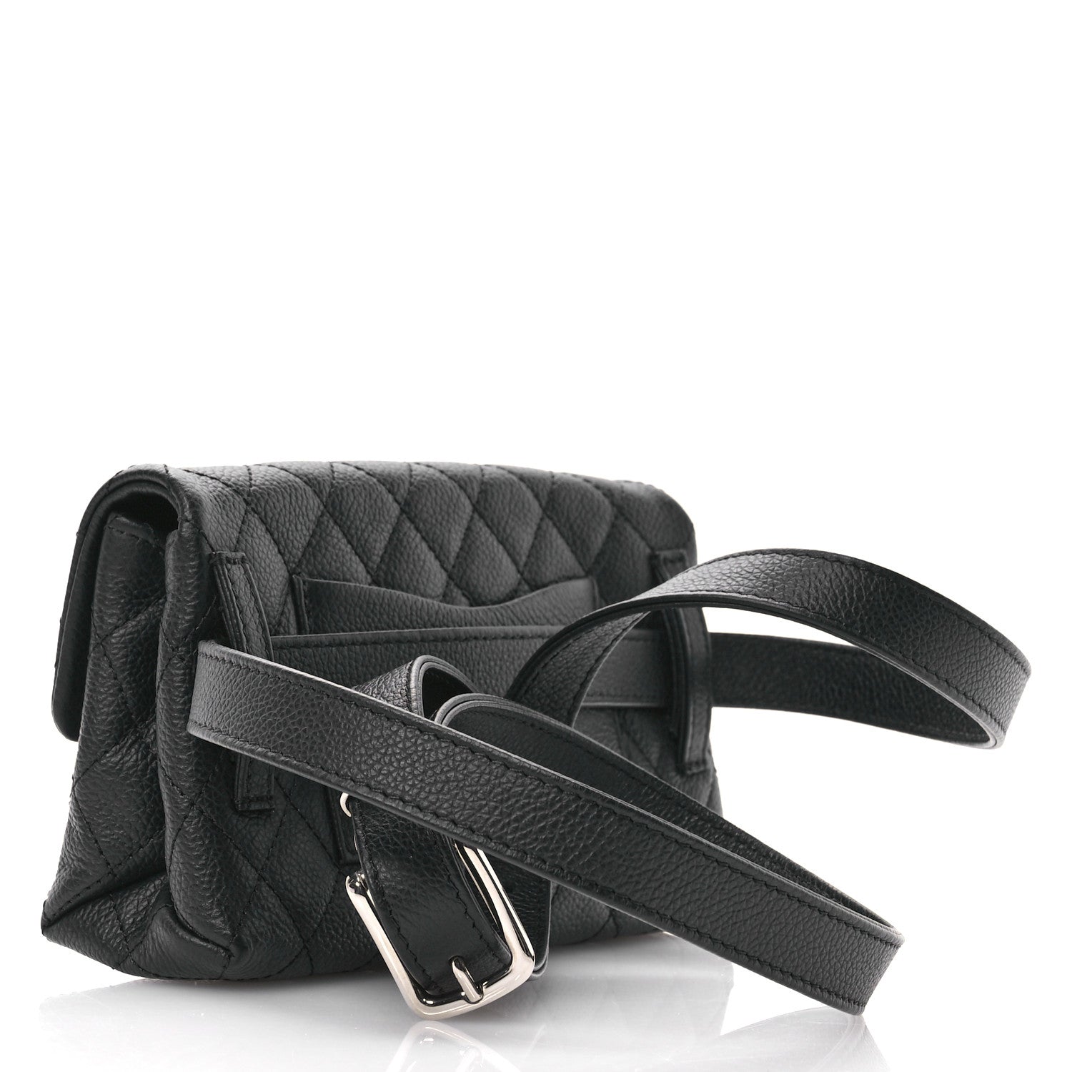 Chanel Grained Calfskin Quilted 2.55 Reissue Flap Belt Bag Clutch  Black 3 of 12