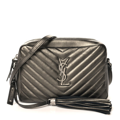 Saint Laurent Metallic Calfskin Matelasse Monogram Lou Camera Bag Silver 1 of 10