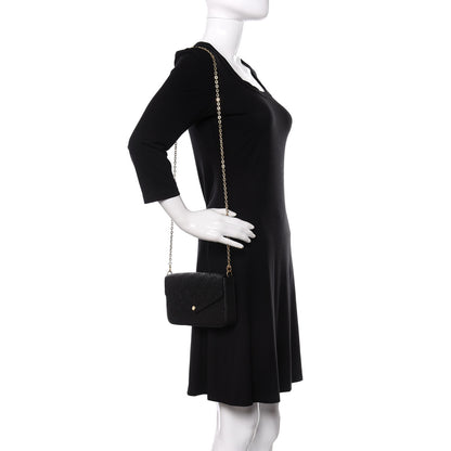 Louis Vuitton Empreinte Pochette Felicie Chain Wallet Black 2 of 11