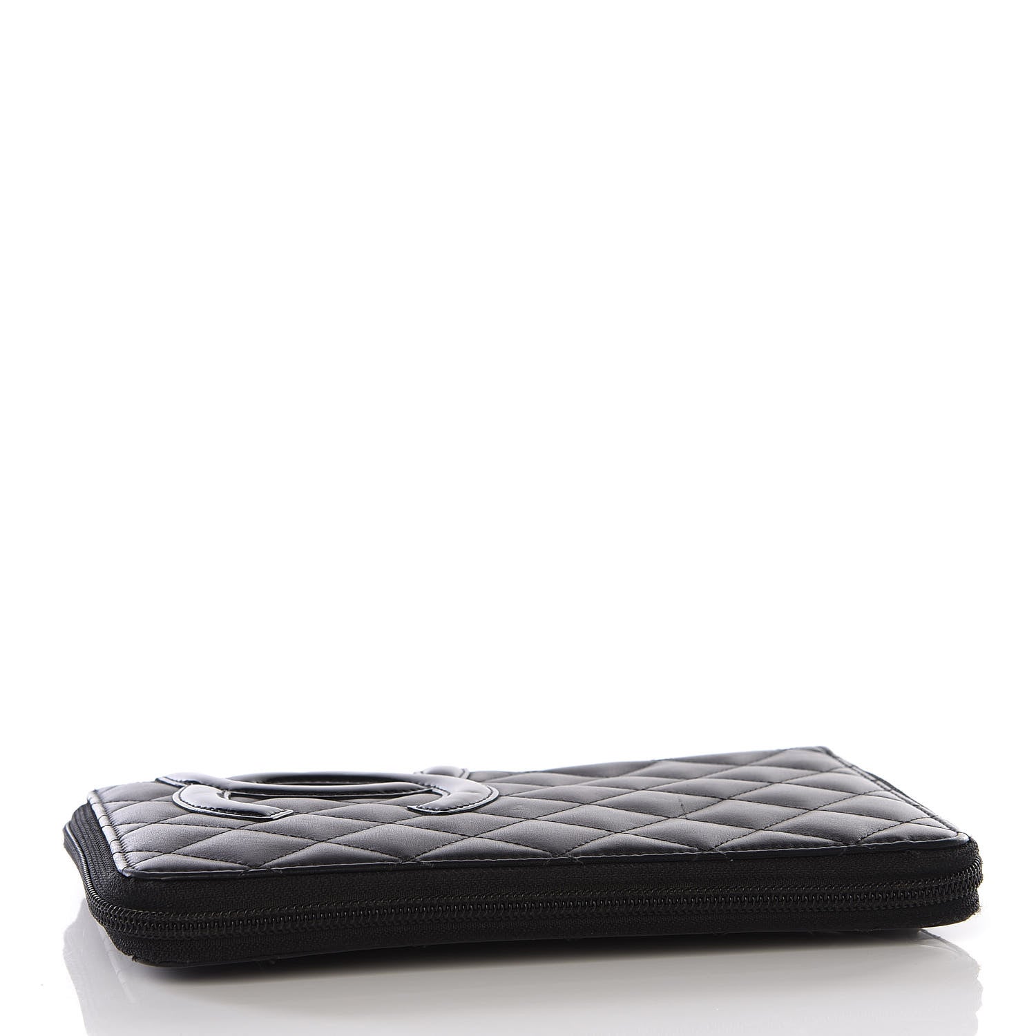 Chanel Calfskin Quilted Cambon Zip Around Organizer Wallet Black 3 of 10