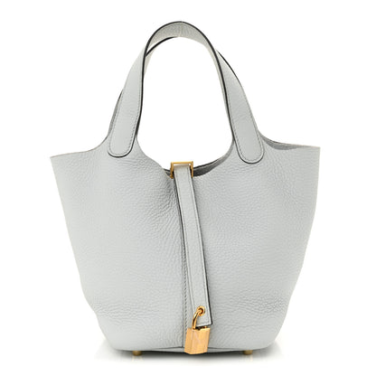 Hermes Taurillon Clemence Picotin Lock 18 PM Bleu Pale 1 of 10