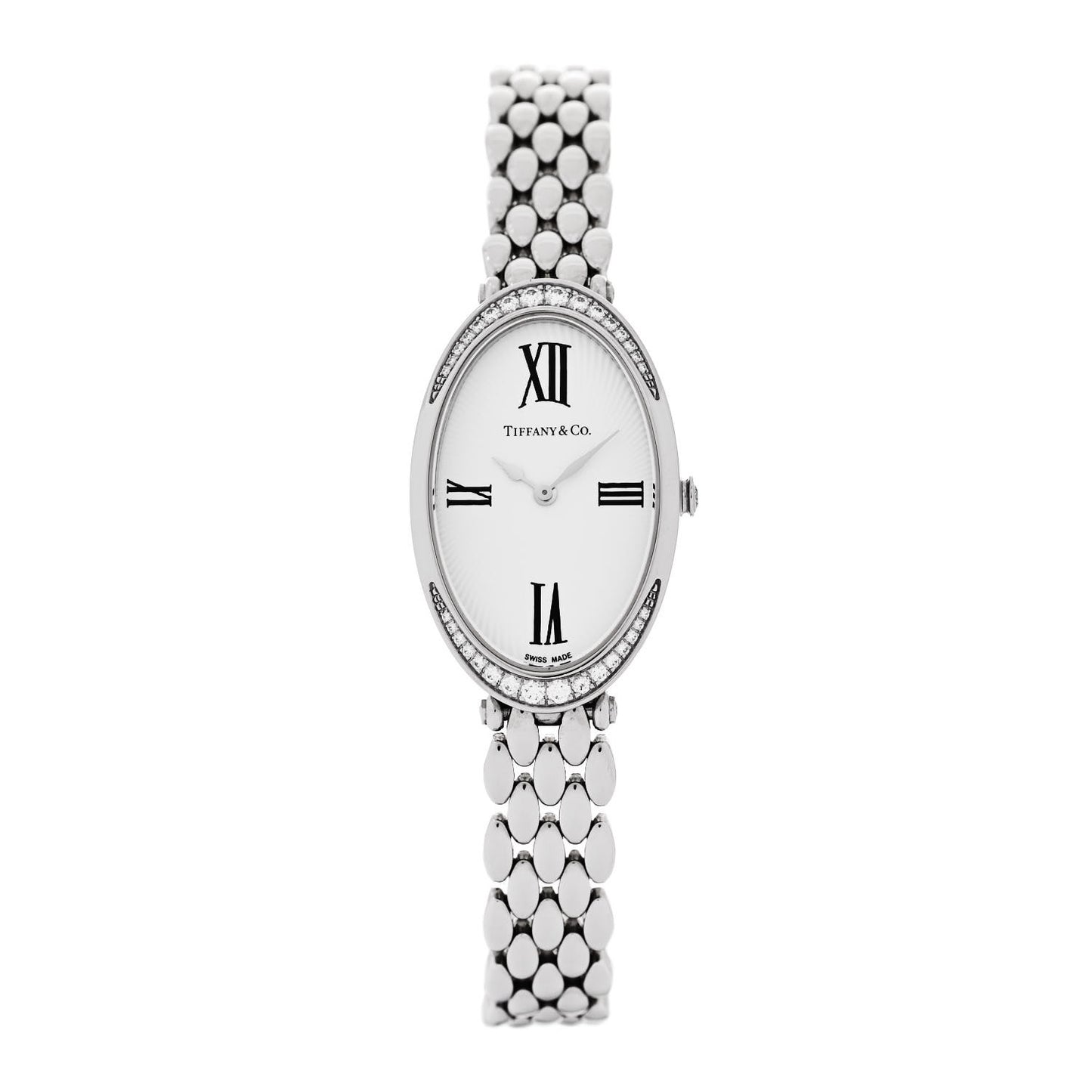Stainless Steel Diamond 21mm 2-Hand Cocktail Quartz Watch
