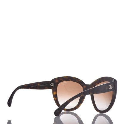 Chanel Tweed Effect CC Polarized Butterfly Signature Sunglasses 5332 Havana 3 of 6