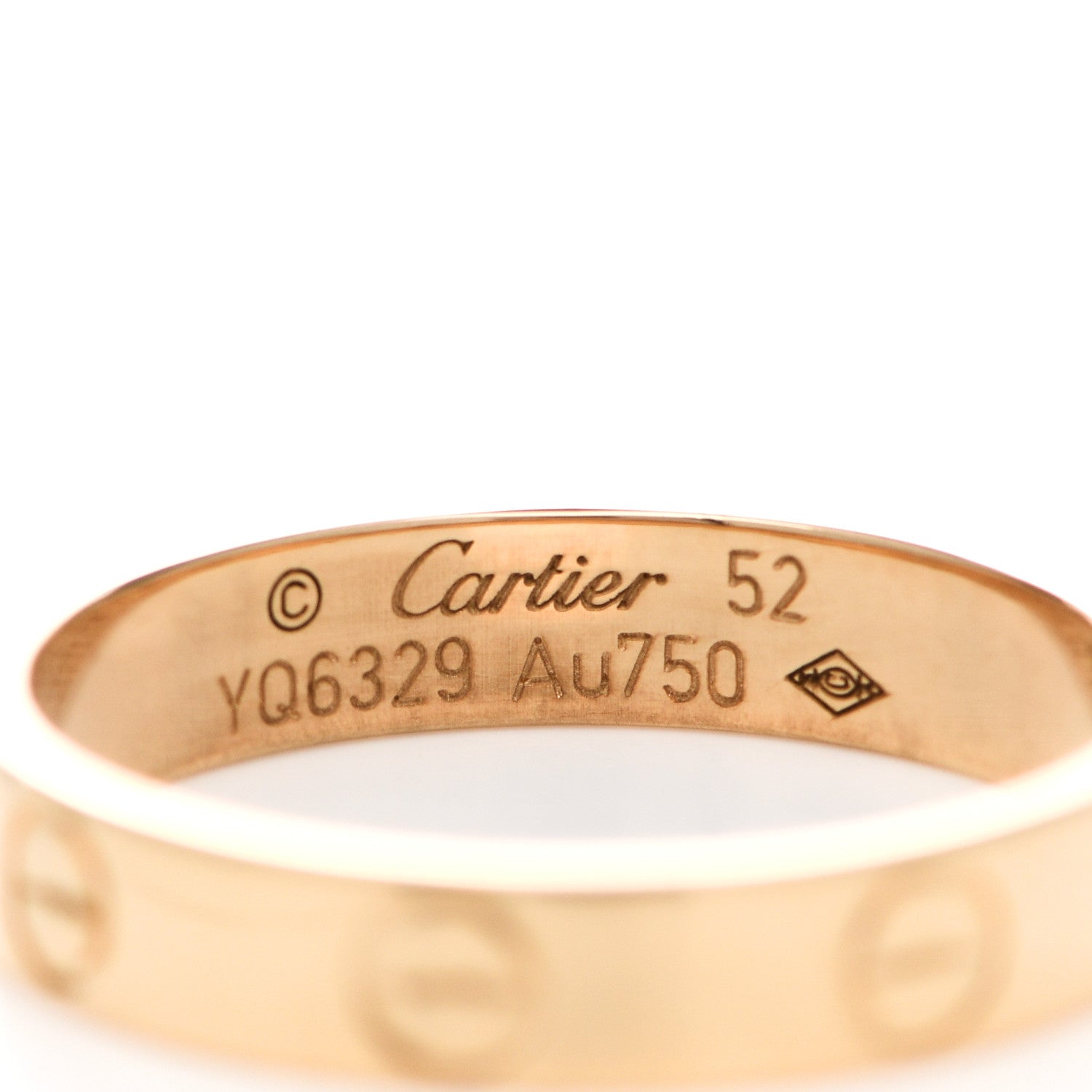 Cartier 18K Yellow Gold 3.5mm LOVE Wedding Band Ring 52 6 4 of 5