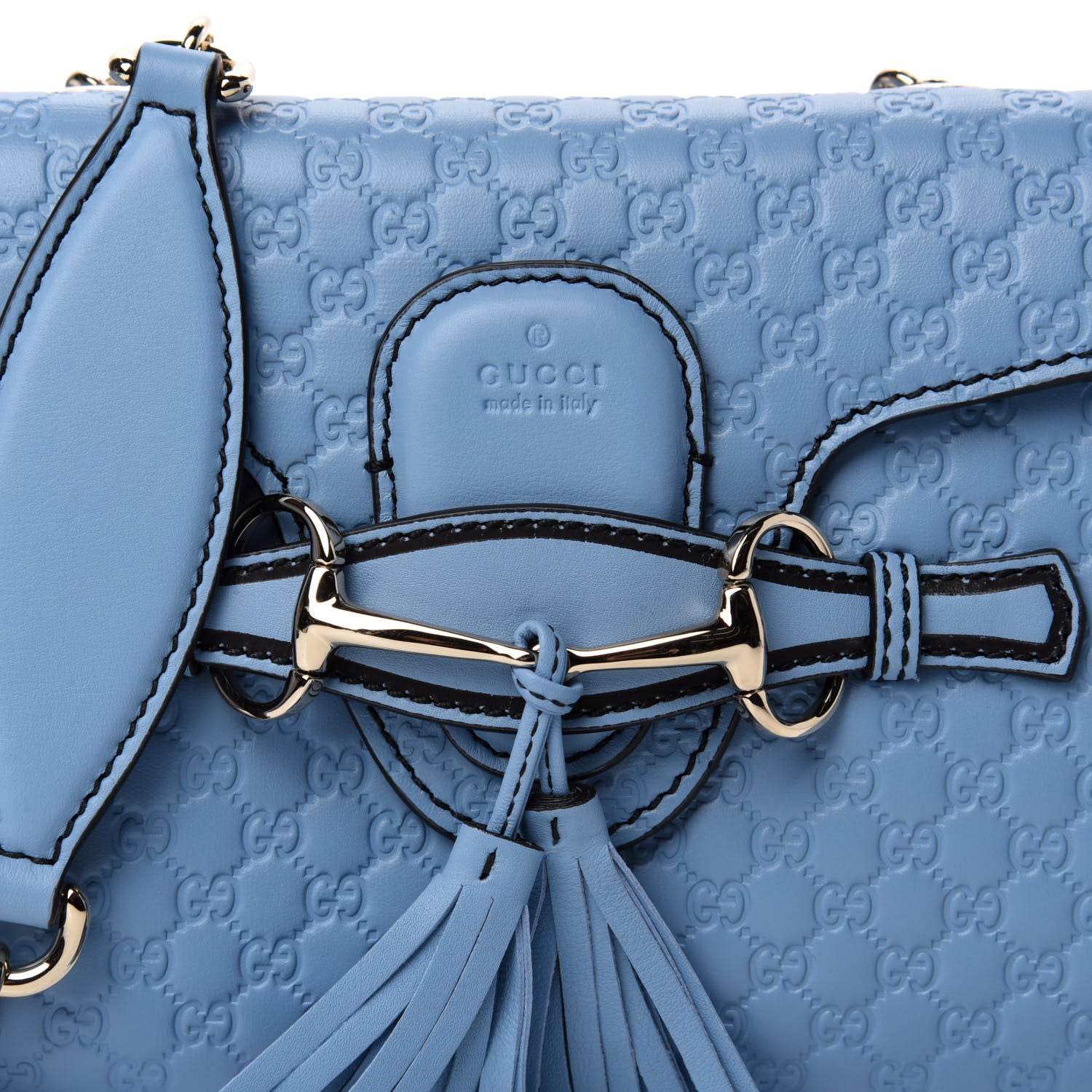 Gucci Soft Microguccissima Mini Emily Chain Shoulder Bag Mineral Blue 11 of 11