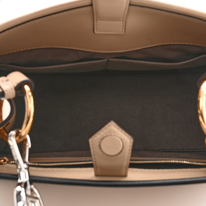 Fendi Vitello F is Fendi Bi-Color Small Runaway Satchel Sand Black 6 of 10