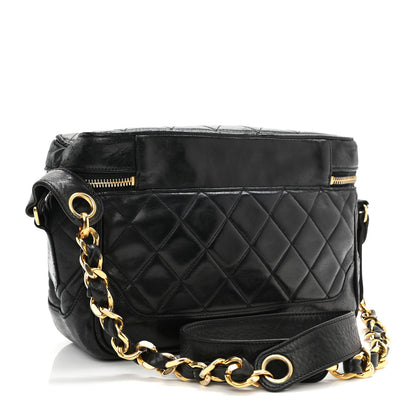 Chanel Lambskin Quilted Vanity Train Case Shoulder Bag Black 3 of 14