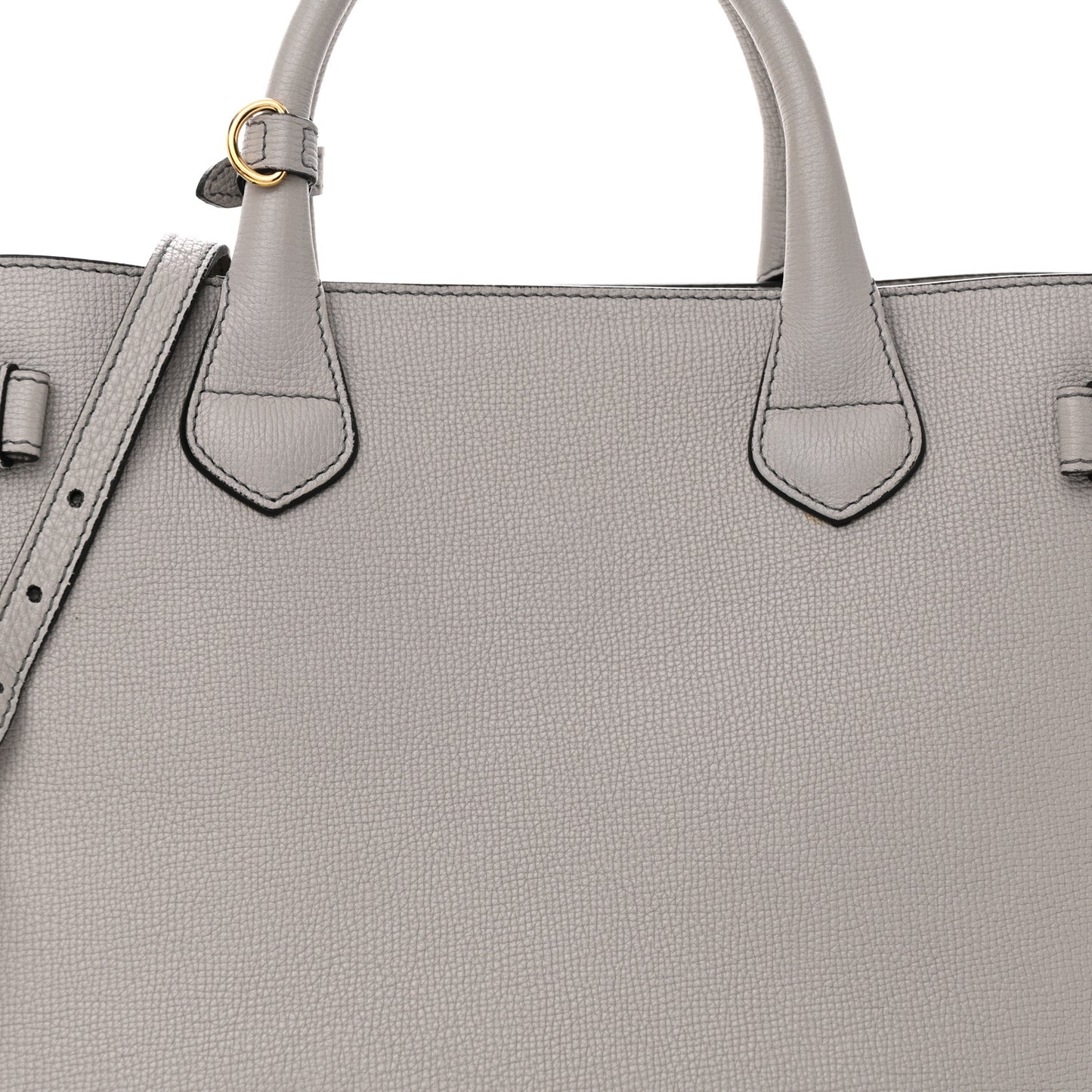 Derby Calfskin House Check Medium Banner Tote Pale Grey