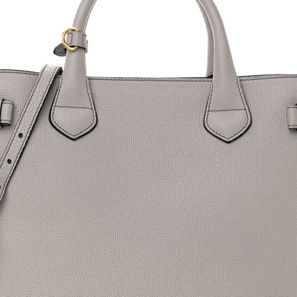 Burberry Derby Calfskin House Check Medium Banner Tote Pale Grey 8 of 12
