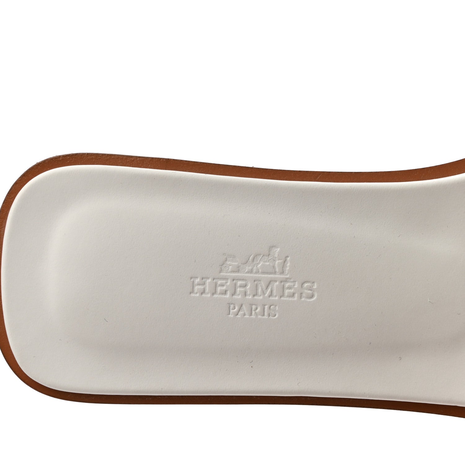 Hermes Box Calfskin Oran Sandals 37.5 White 5 of 8