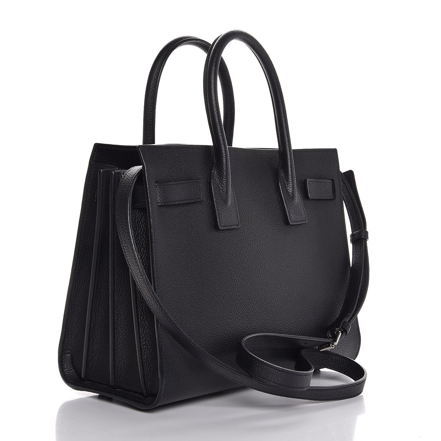 Grained Calfskin Baby Sac De Jour Black