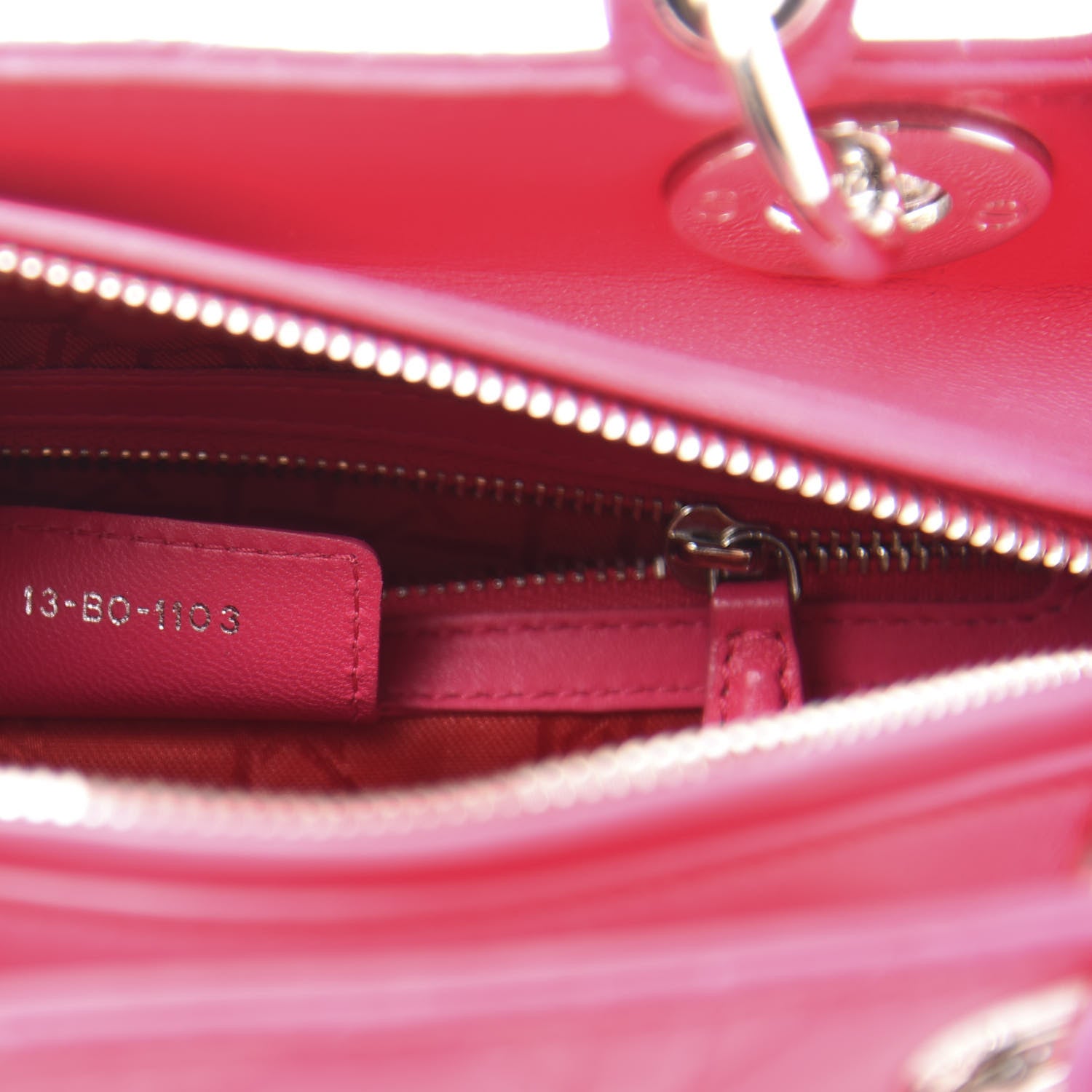 Christian Dior Lambskin Cannage Medium Lady Dior Fuchsia 7 of 18