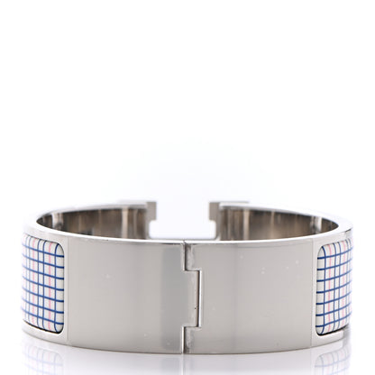 Hermes Enamel Wide Clic Clac H Tartan Bracelet PM Pink Delirium 3 of 5