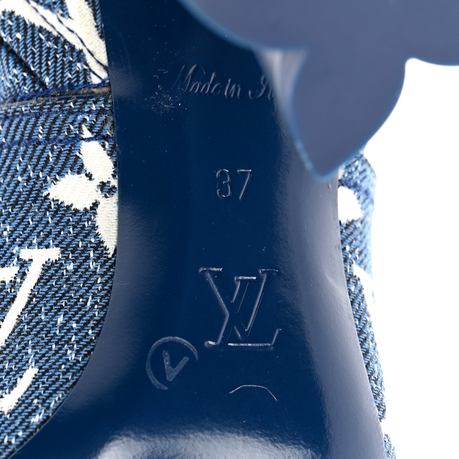 Louis Vuitton Denim Monogram Silhouette Ankle Boots 37 Navy Blue 8 of 8