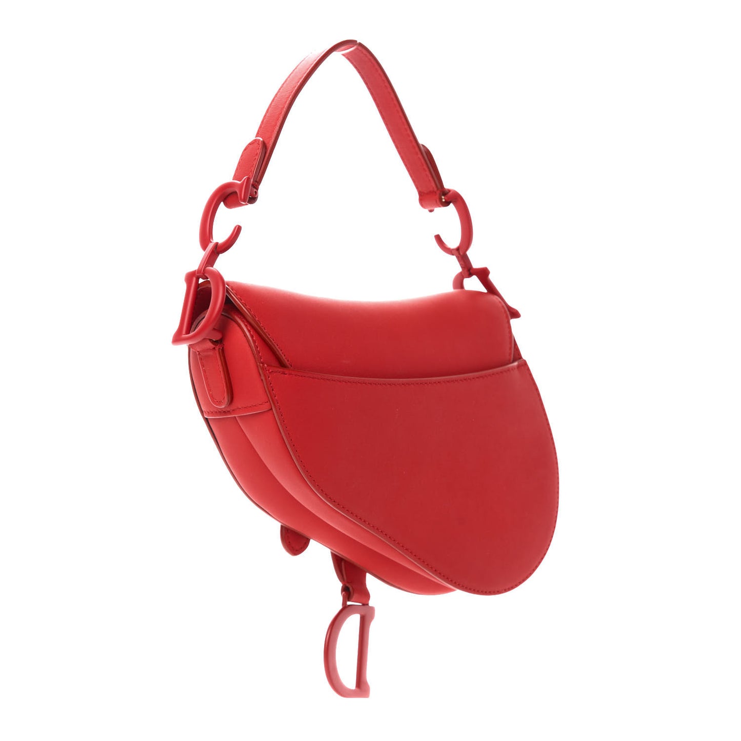 Ultra Matte Calfskin Saddle Bag Red