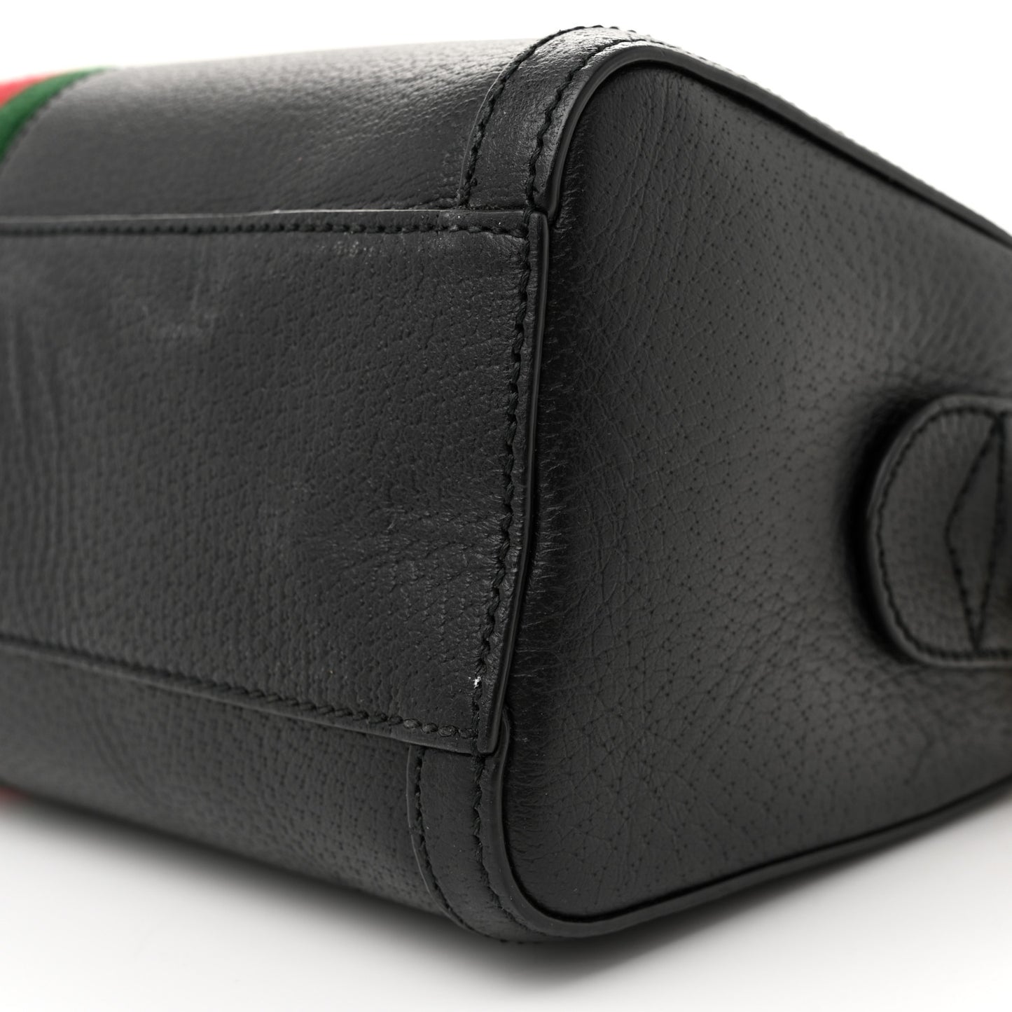 Textured Dollar Calfskin Web Medium Ophidia Boston Black