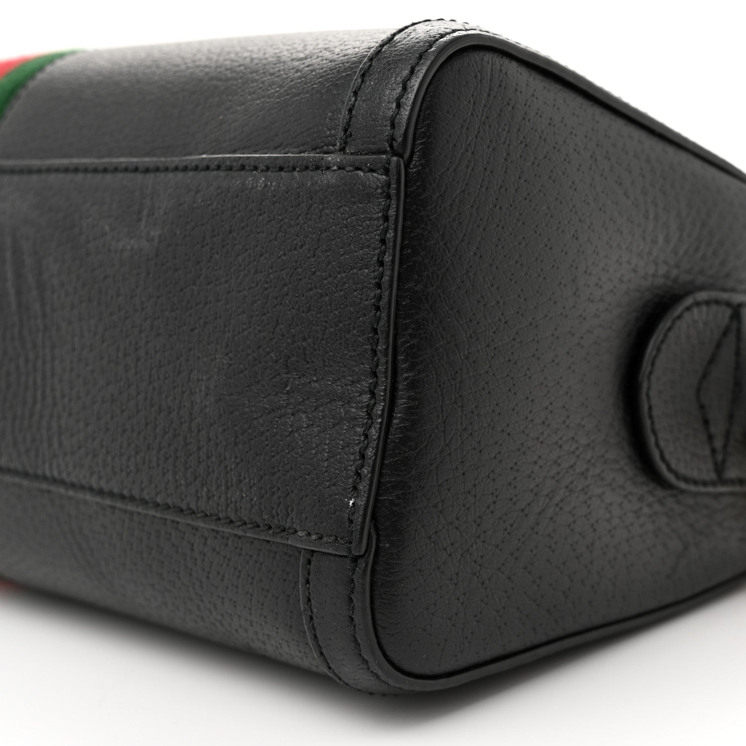 Gucci Textured Dollar Calfskin Web Medium Ophidia Boston Black 10 of 13