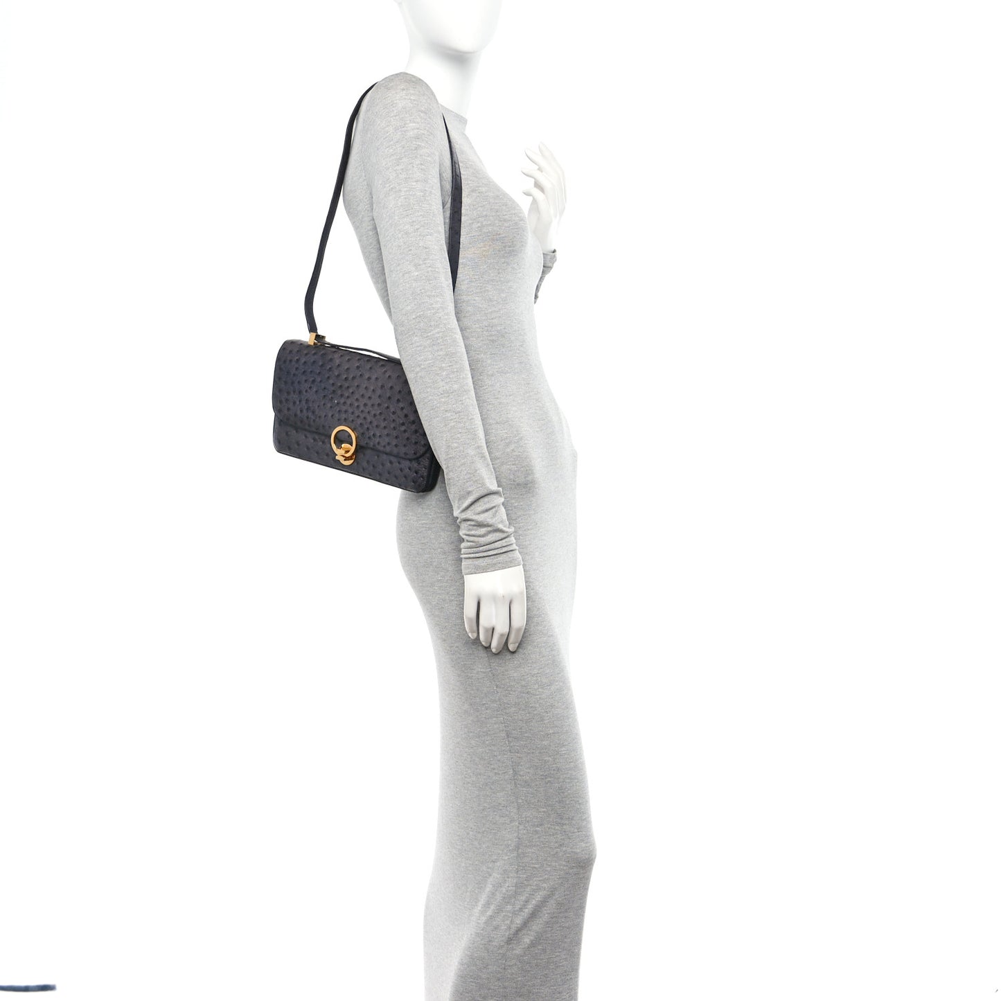 Ostrich Ring Shoulder Bag